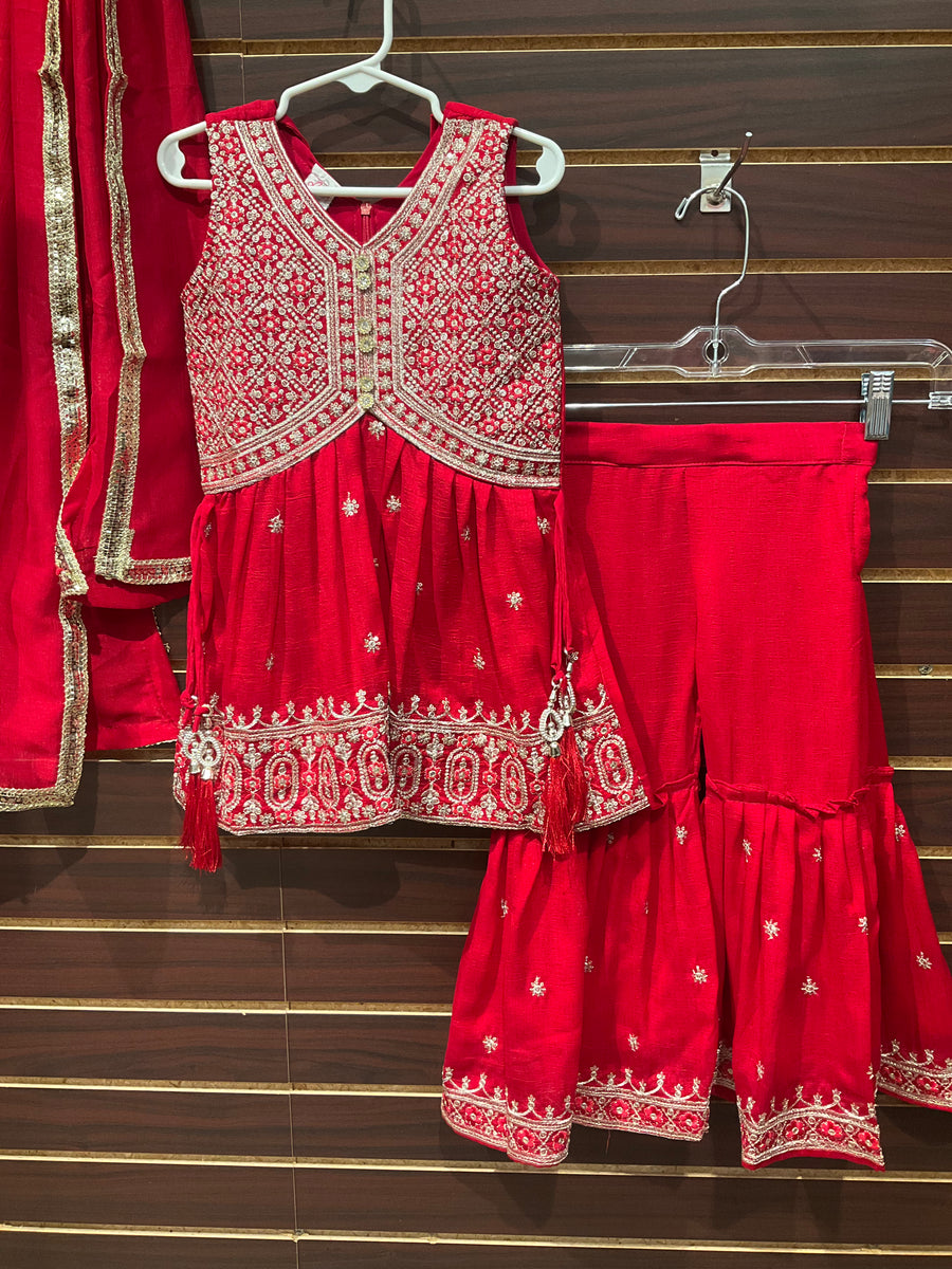 Size 22-Red - Toddler Girl Sharara set