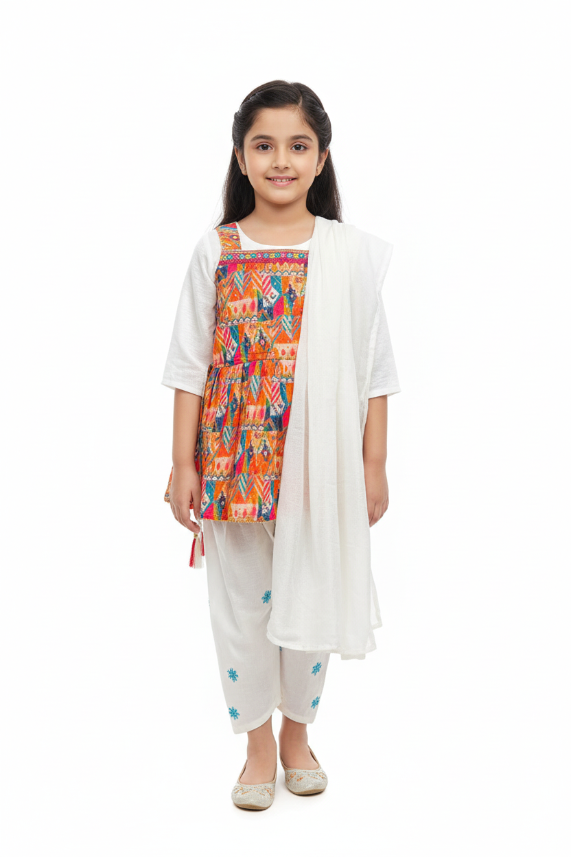 Baby/Toddler Girls Ethnic Wear - patiala sets- 4 piece set