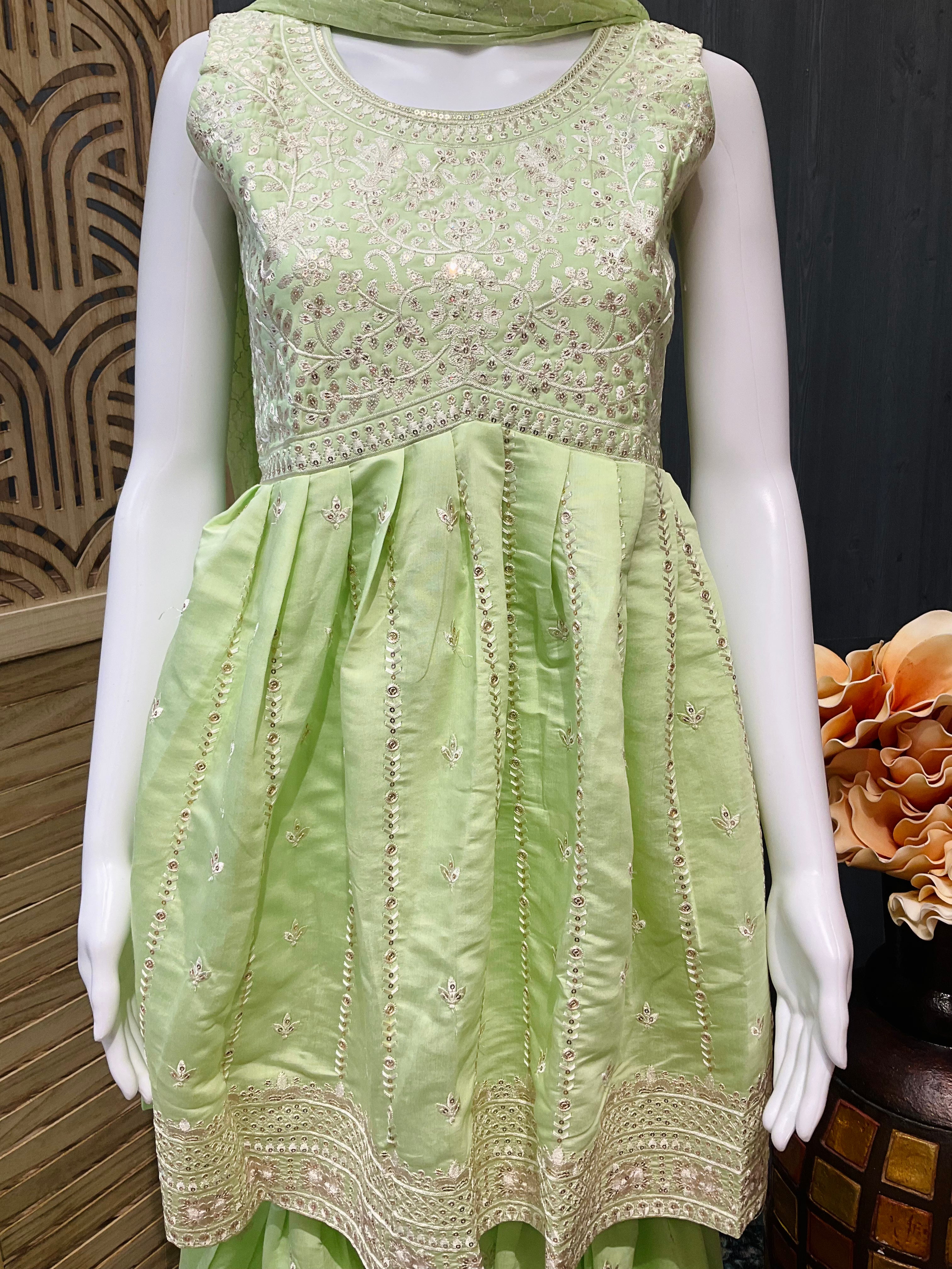 Pastel Green -Teen Girls Sharara set