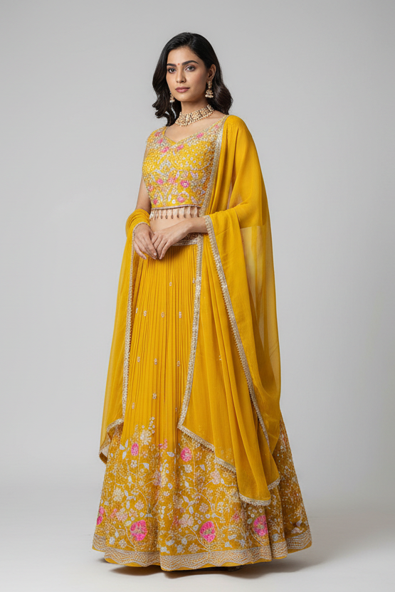 Vibrant Festive Lehenga Set - Party & Wedding Wear