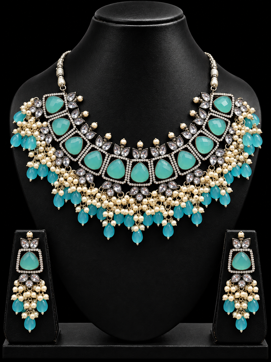 Necklace Set with Blue Beads