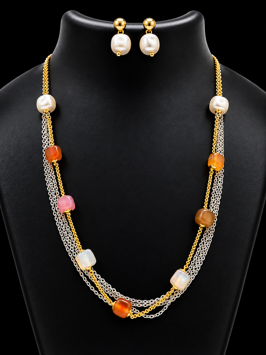 Mala with multicolor Beads Necklace Set