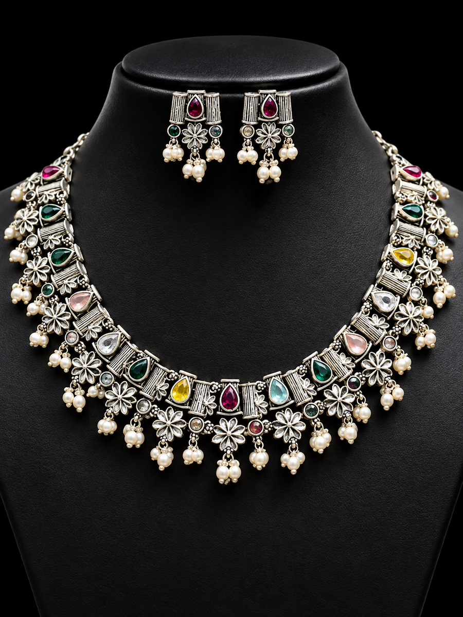 German Silver Necklace Set