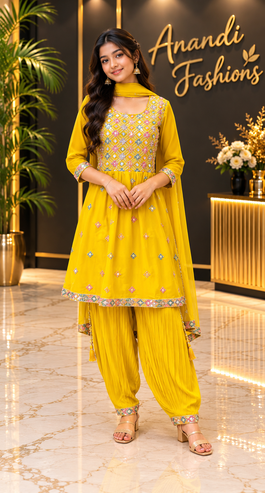 Teenage Girls’’ Yellow Kurti set