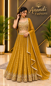Women’s Dark Mustard Lehenga Set