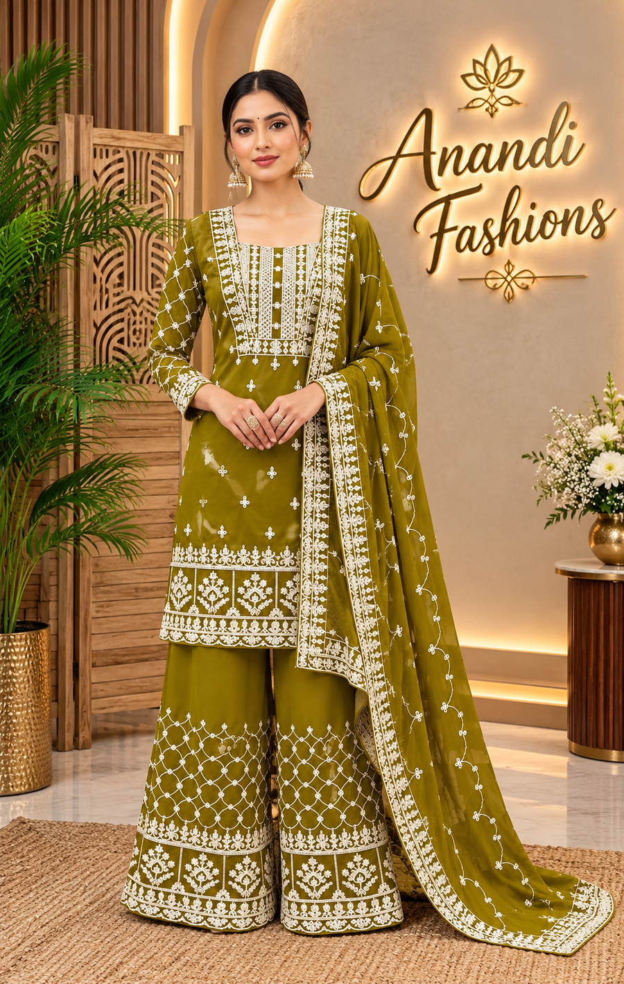 Women’s Heavy Work Designer Wedding & Festive Embroidered Sharara Set