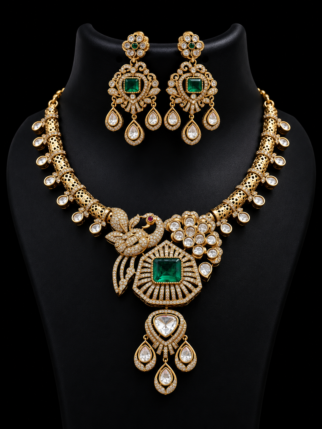 Kundan Victorian Necklace Set - Jewelry - Necklace Set - Anandi Fashions