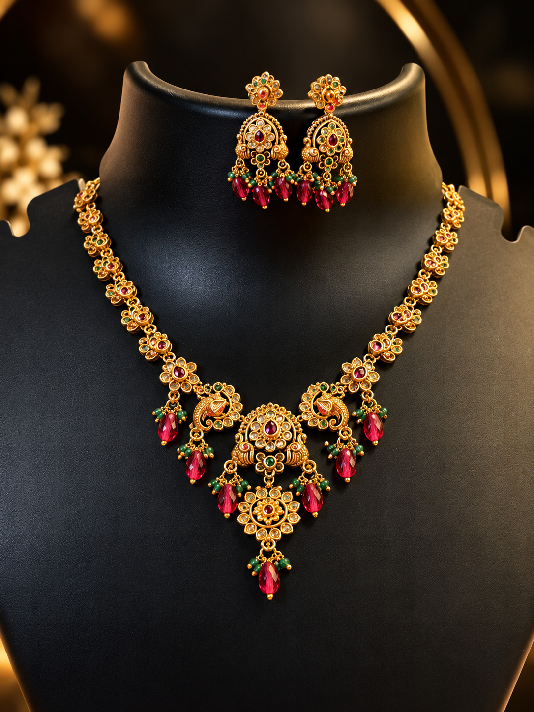 Antique Finish AD Necklace set