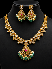 Antique Finish Kundan Necklace Set