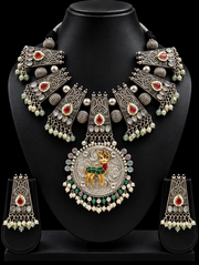 Oxidized Dual Tone Oxidized Necklace Set