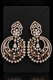 Rose Gold Party Wear Big Size Earrings - Jewelry - Earrings - Anandi Fashions