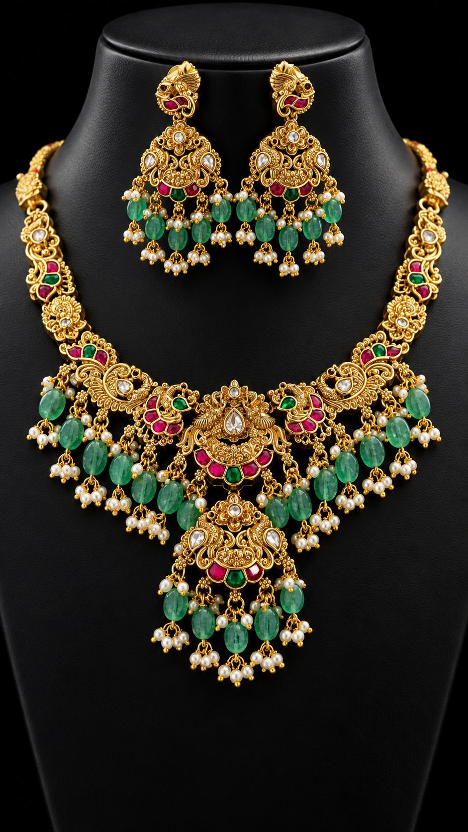 Jadau Kundan Necklace set - Jewelry - Necklace Set - Anandi Fashions