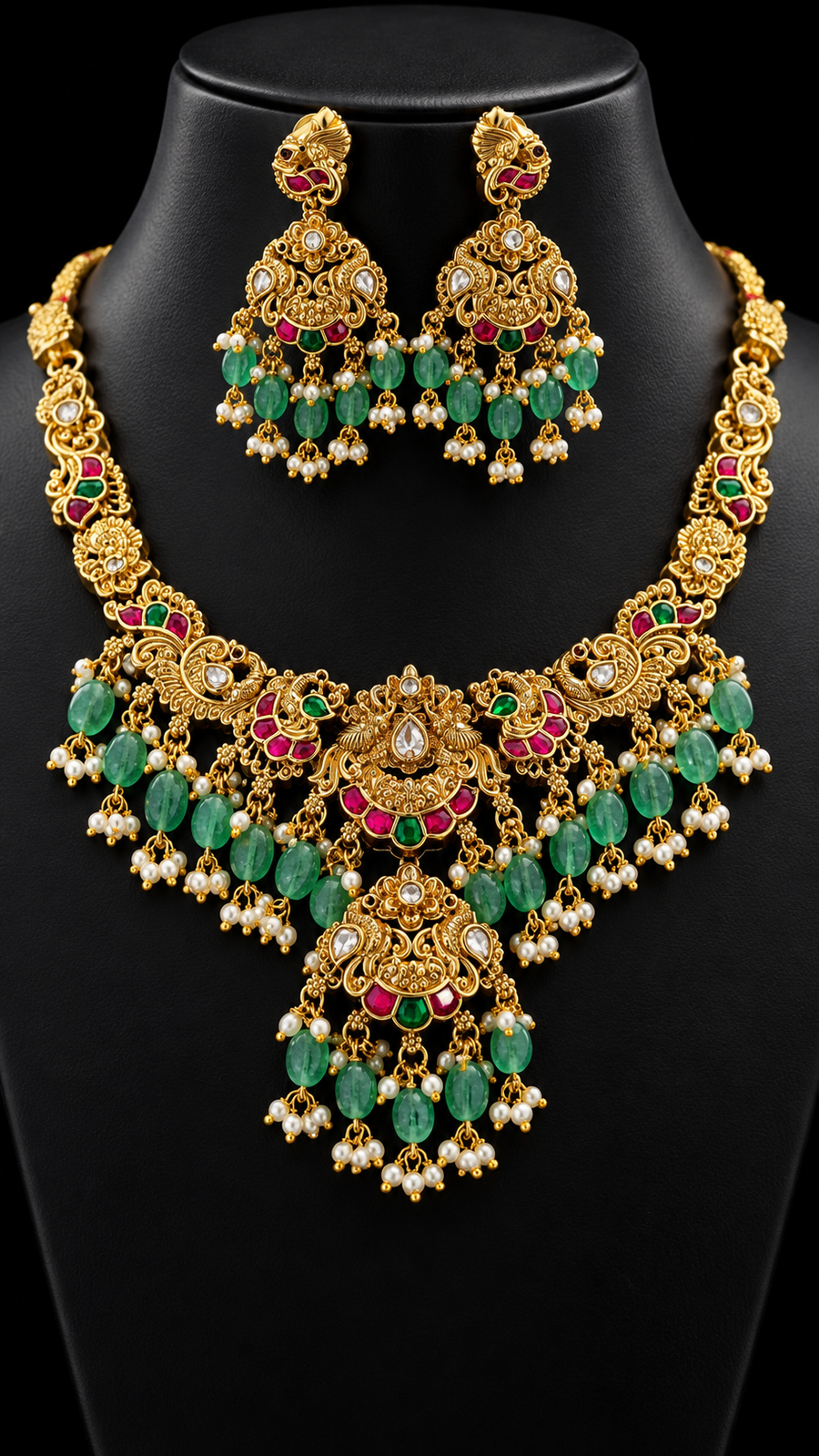 Jadau Kundan Necklace set - Jewelry - Necklace Set - Anandi Fashions