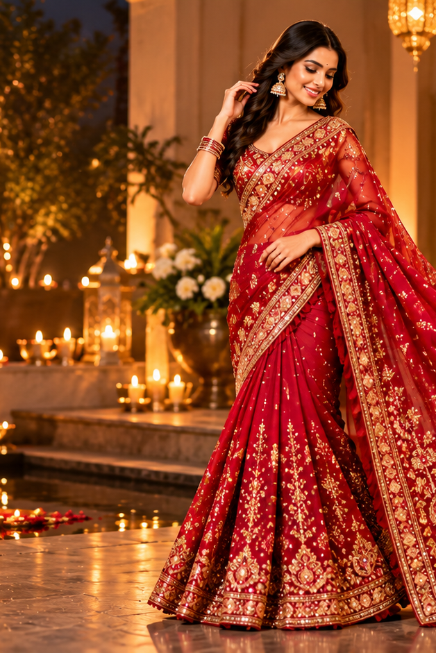 Diwali saree fashion at Anandi Fashions