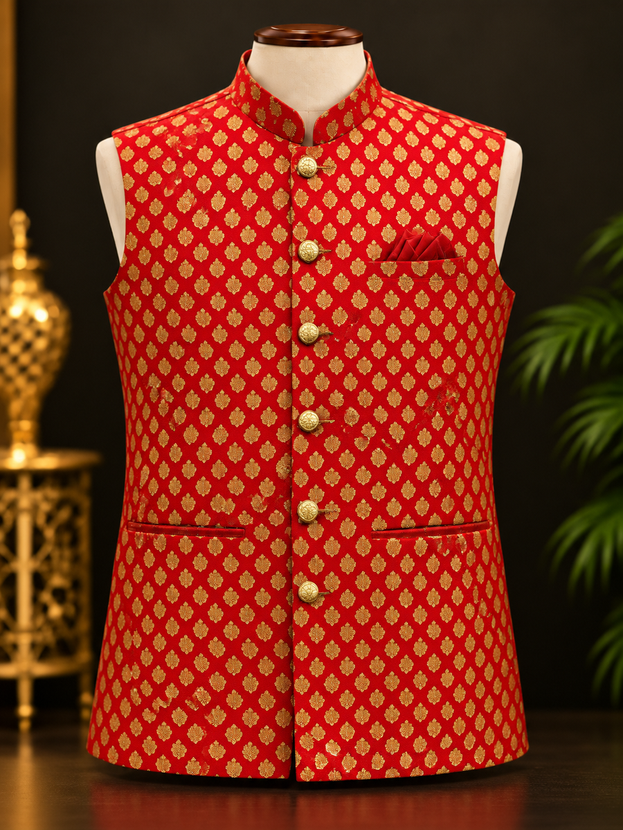 Men’s Maroon Vest - Mens - Vest - Anandi Fashions