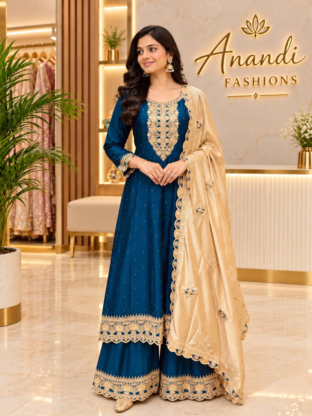Party Wear Anarkali Palazzo set
