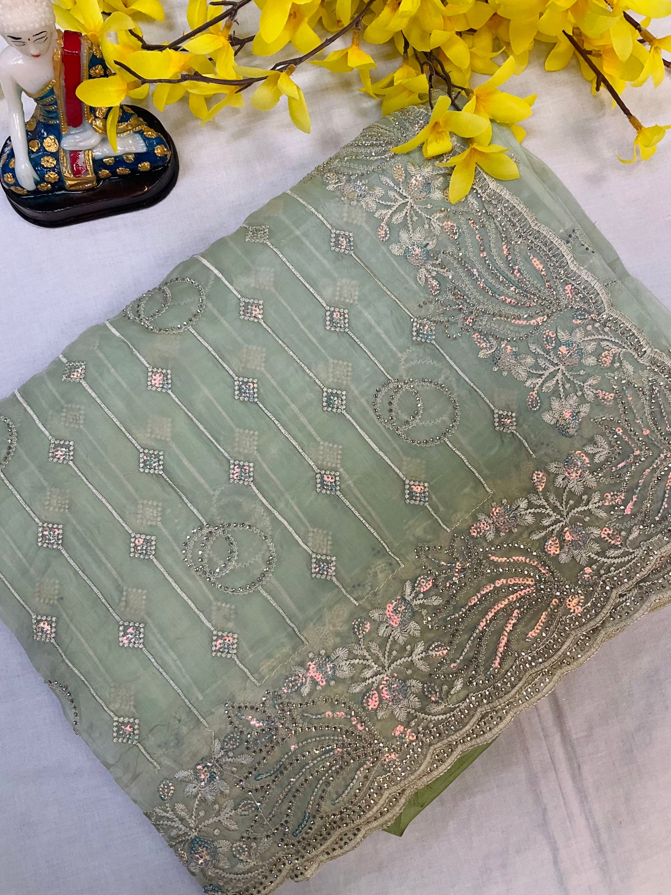 Pastel Colors - Cocktail Party wear sarees image 2