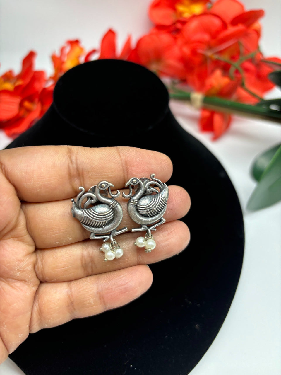 German Silver Long Chain Necklace set image 2