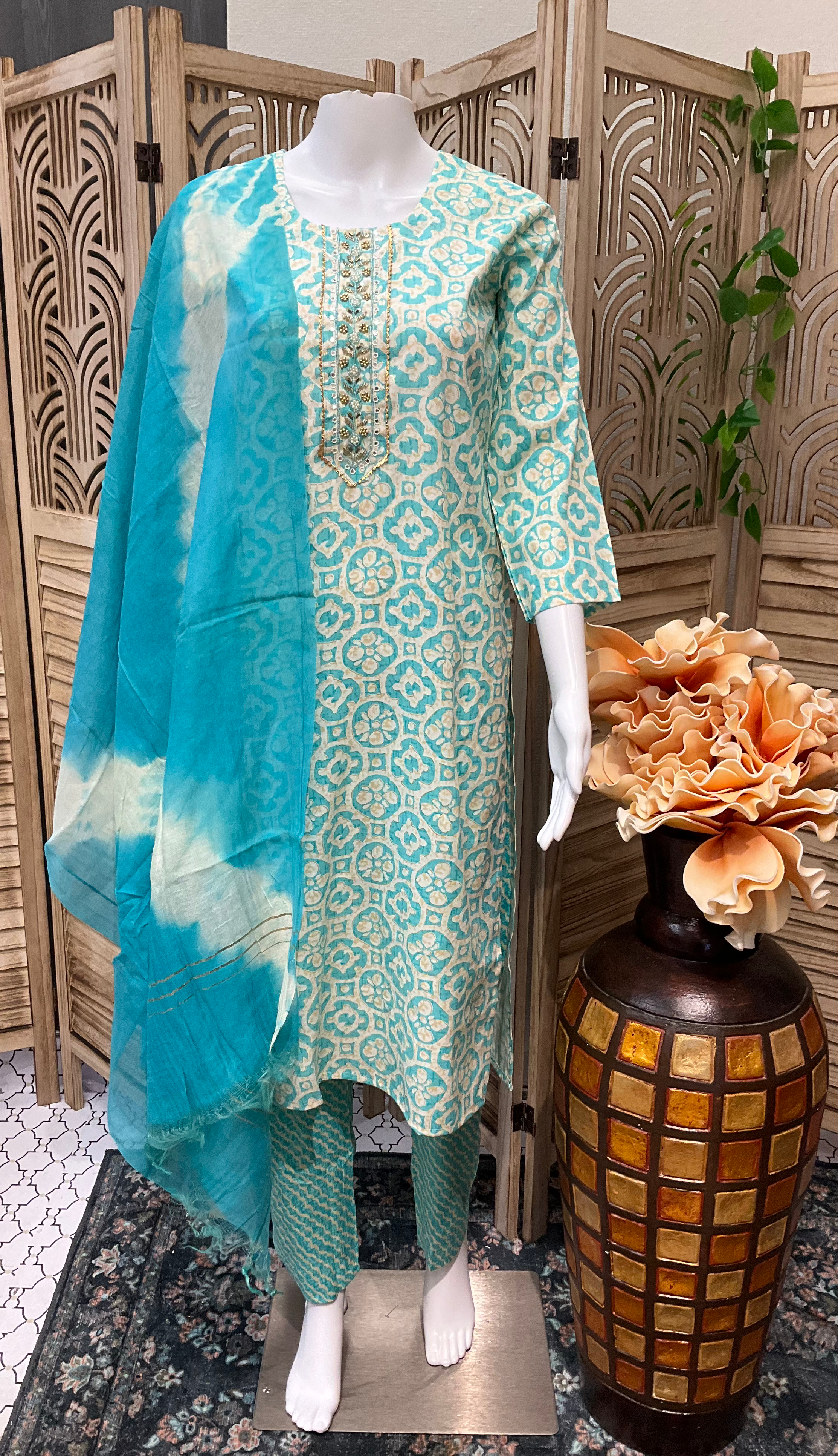 Rayon kurti set with duppatta  image 1
