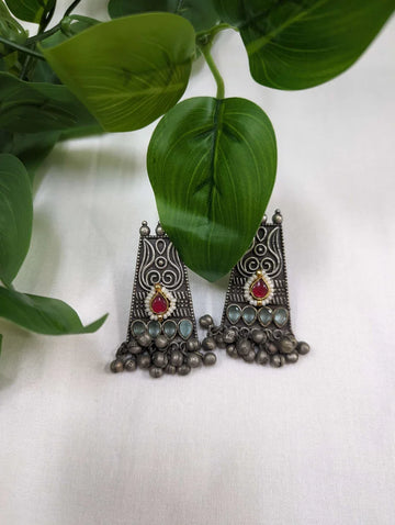 Oxidized Jewelry - Dual Tone Oxidized Necklace Set