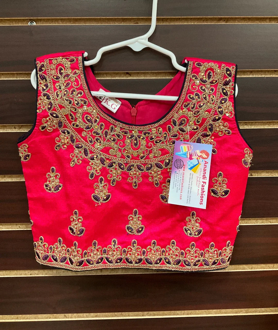 Girls - Navy Blue and Pink combination Lehenga set-size 26