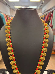 Temple Jewelry- Lakshmi Coral Long Necklace set