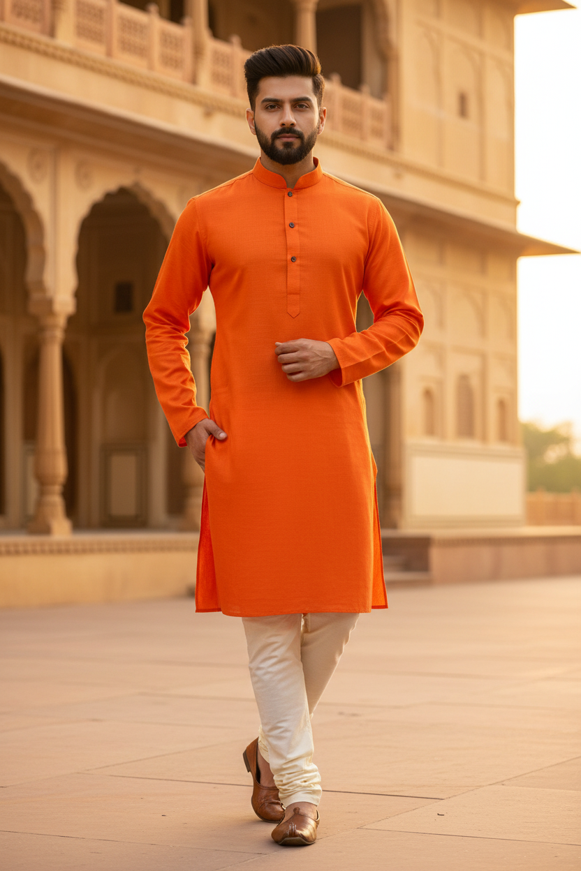 Men’s Cotton Kurta – No Pants Included - Mens - Kurta Set - Anandi Fashions