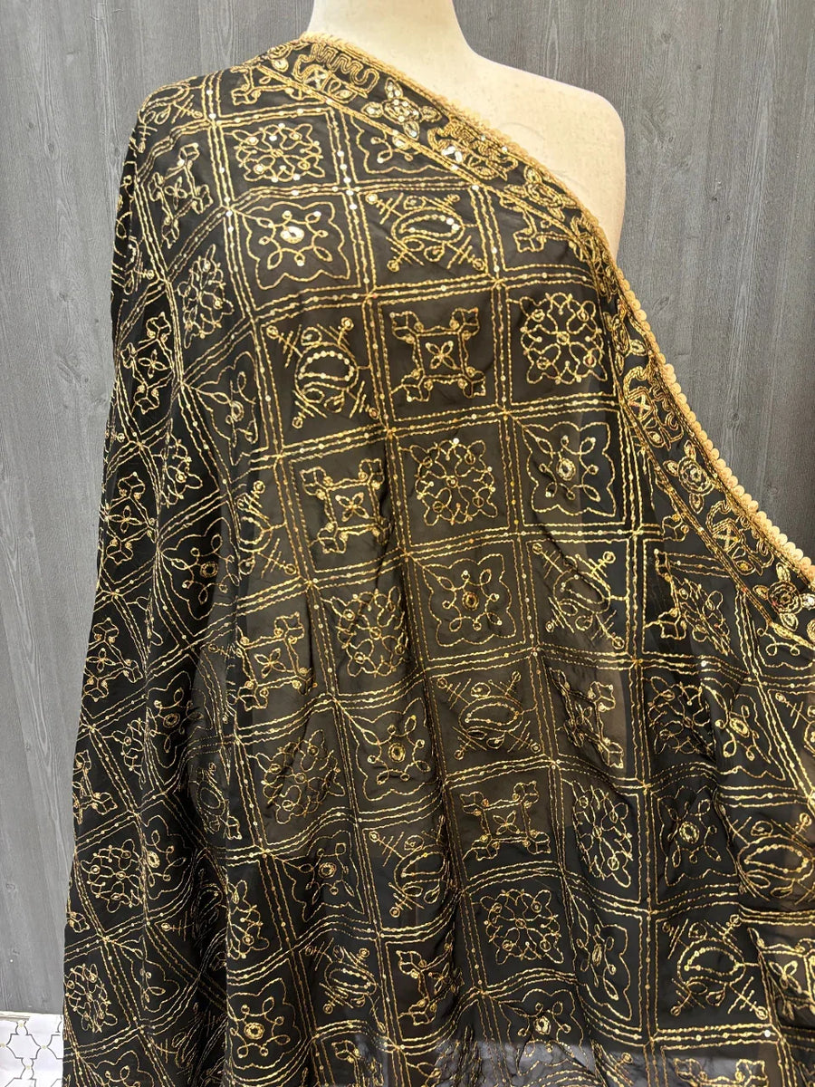 Gold Zari Embroidery Duppattas