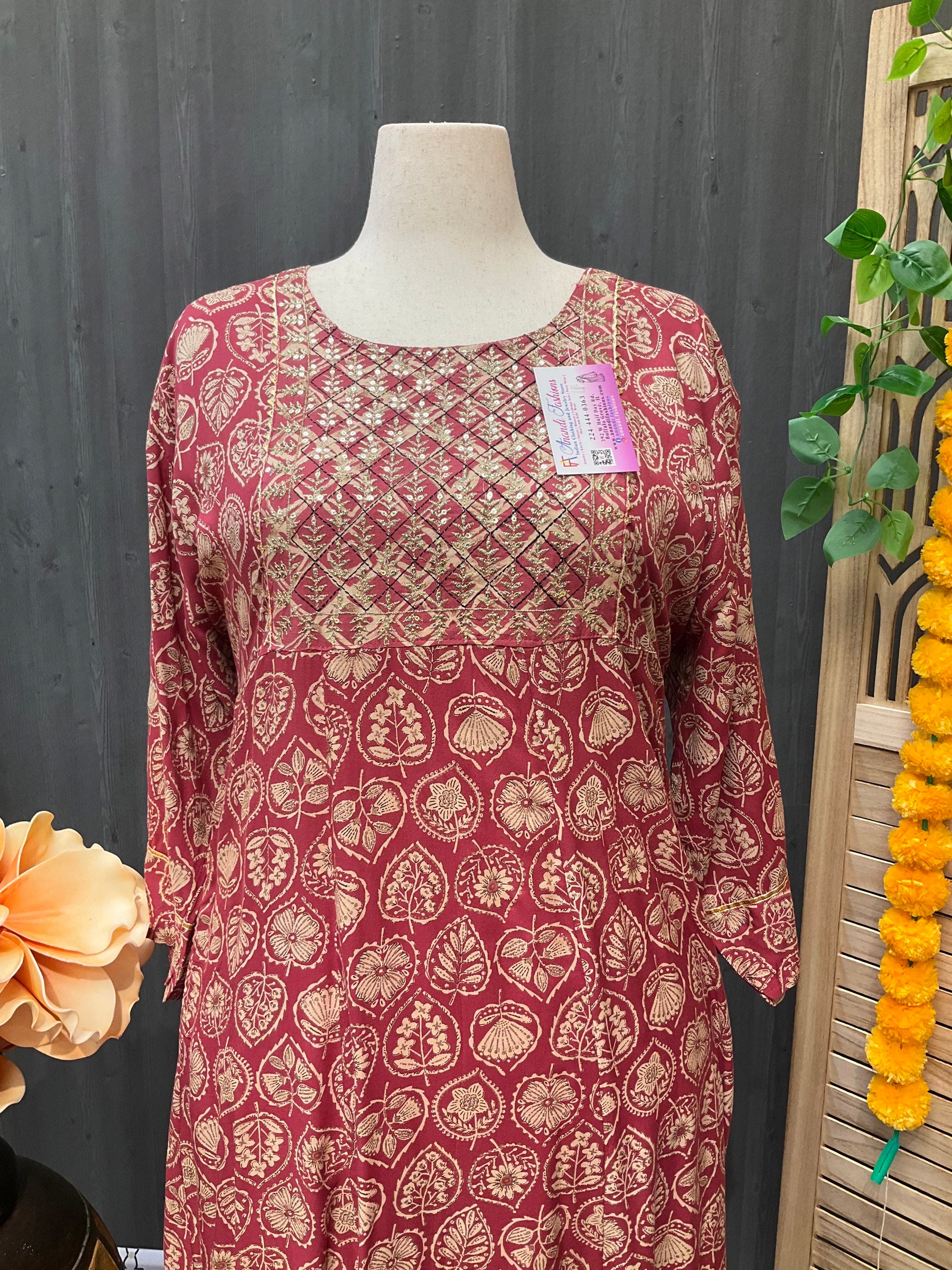 Plus Size Anarkali Rayon Kurti  image 1