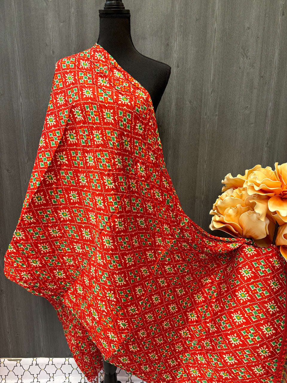 Chinon Dupatta - Textured Elegance in Printed Crushed Chinon Dupattas image 0