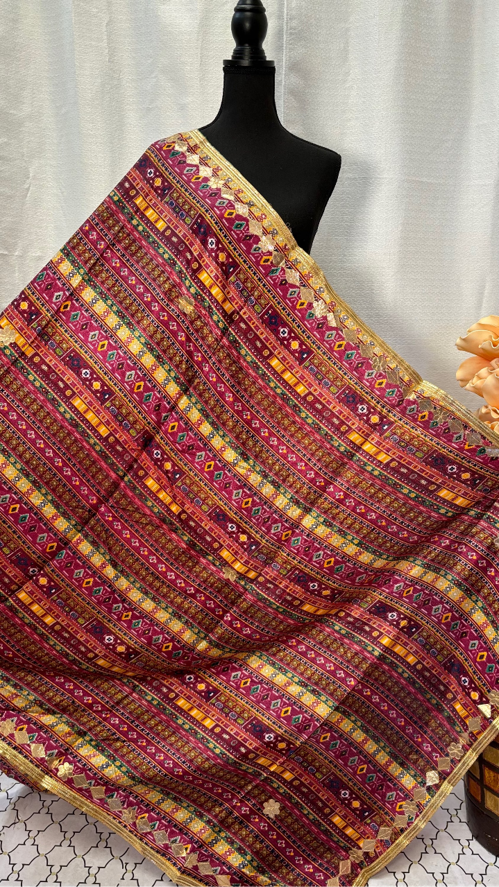 Multicolor Dupatta - A Spectrum of Colors - Dynamic and Cheerful Multicolor image 1