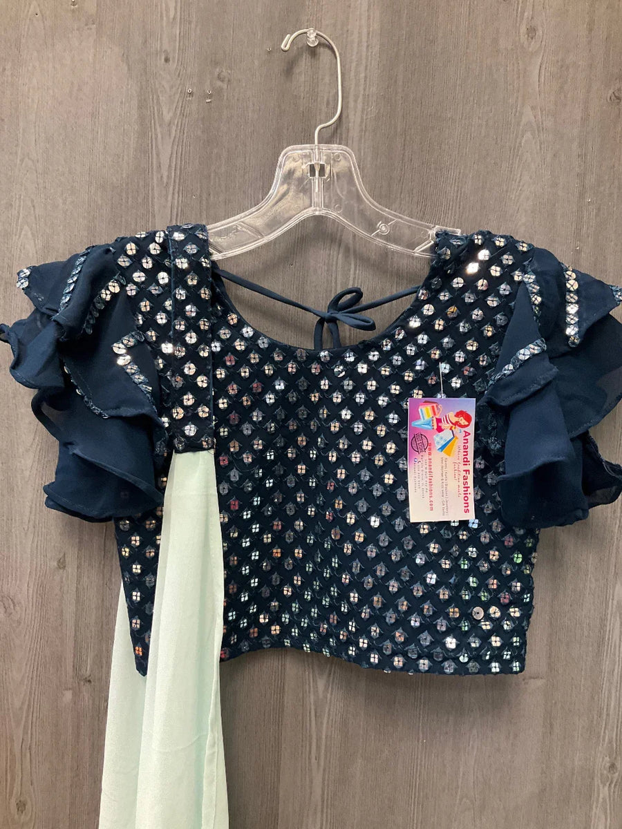 Little Girls -  party wear Blue lehanga set- size 28