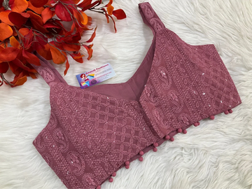Chikankari sleeveless blouse fits size upto 40-42