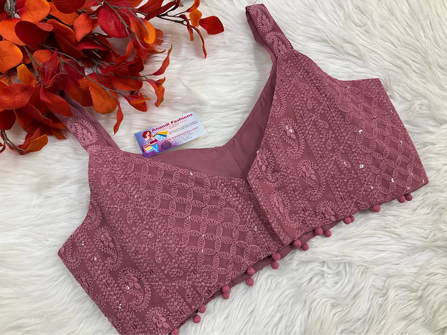 Chikankari sleeveless blouse fits size upto 40-42