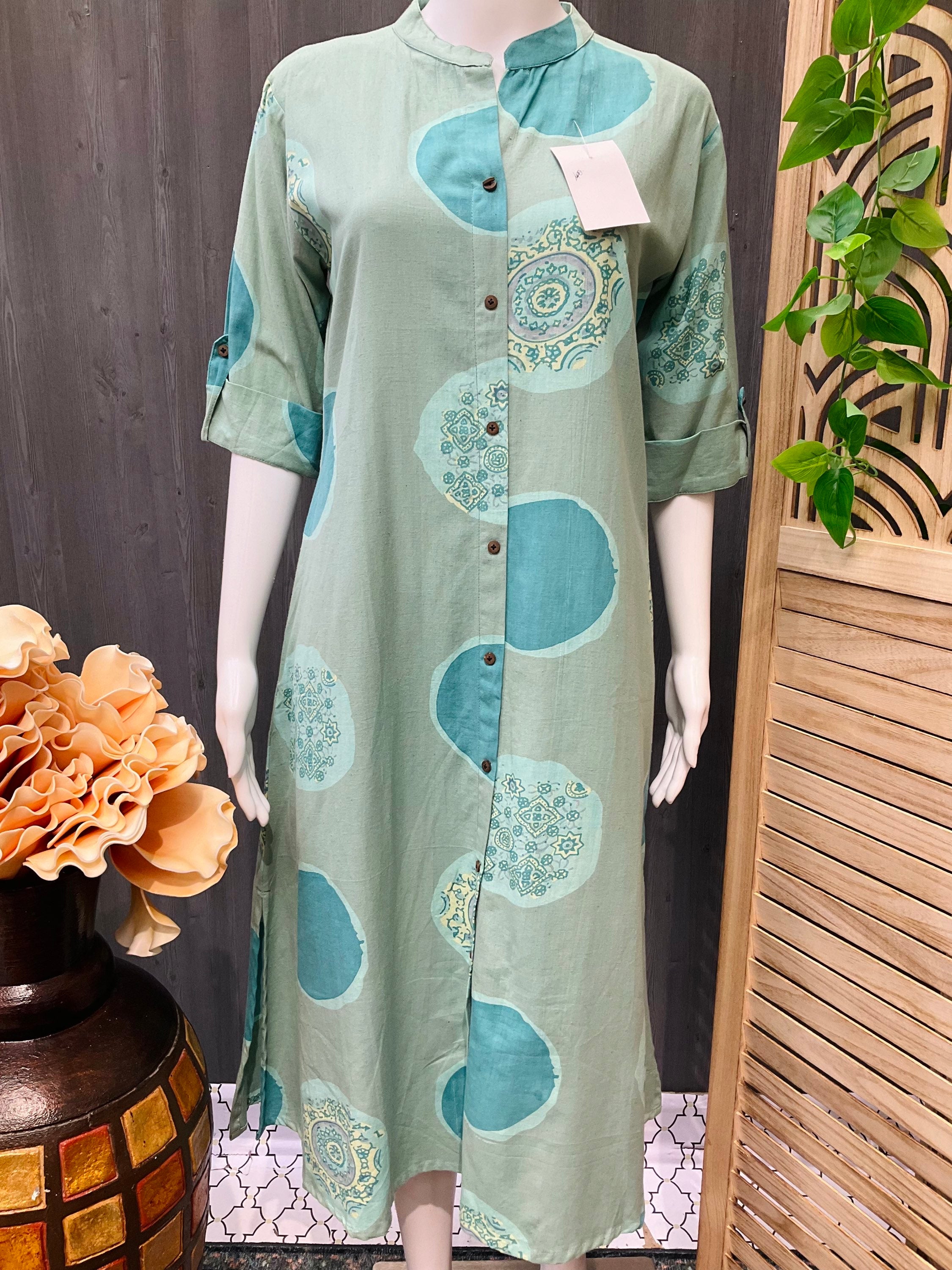 A-line High Neck cotton kurti - Size 38/US XS image 0