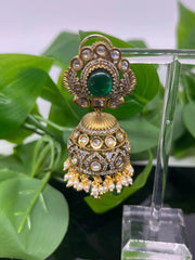 Indian Jhumka Earrings - Antique Finish Victorian Jhumkas Earrings