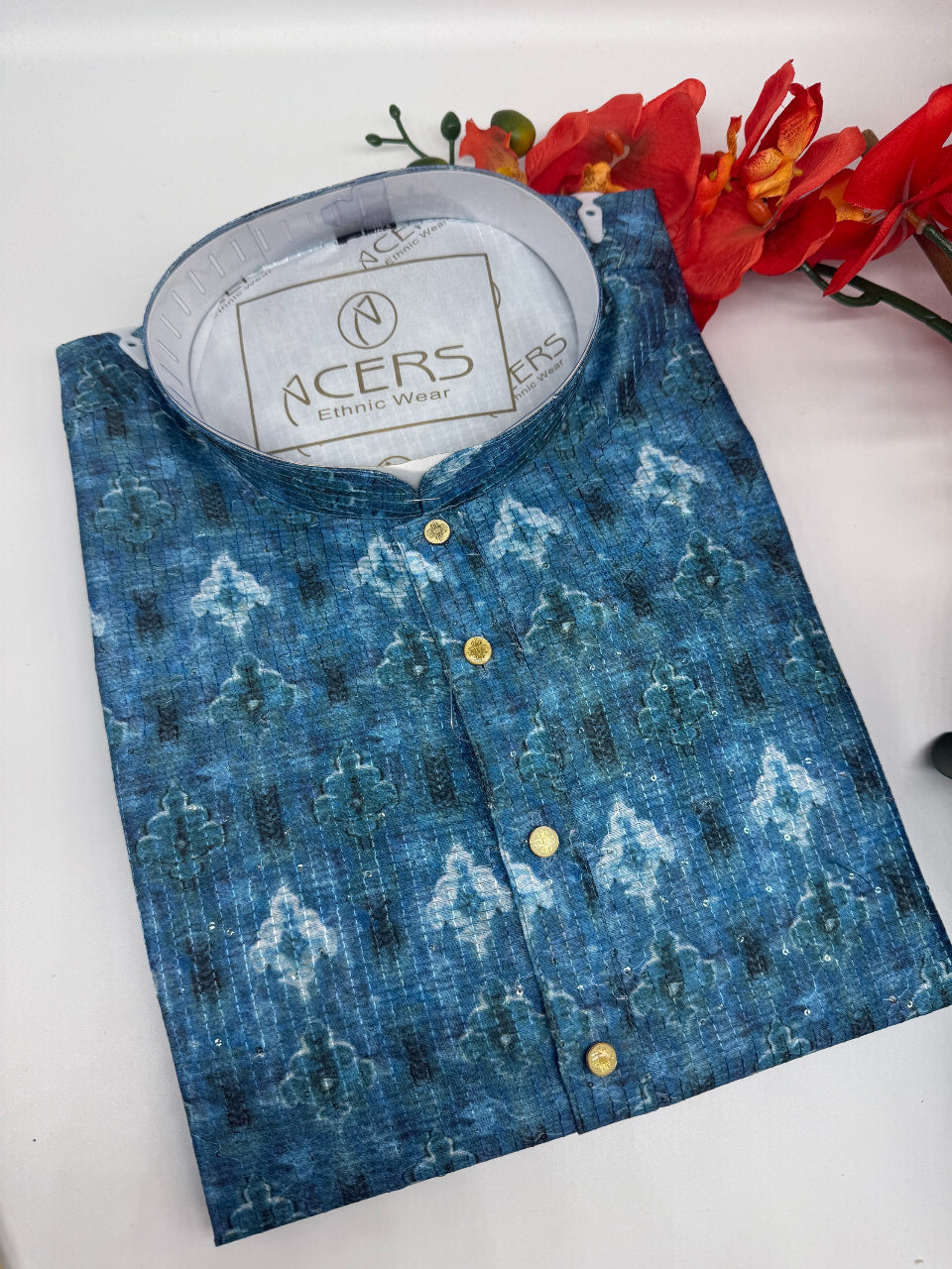 Vibrant and Elegant Mens Blue  Kurta  image 0