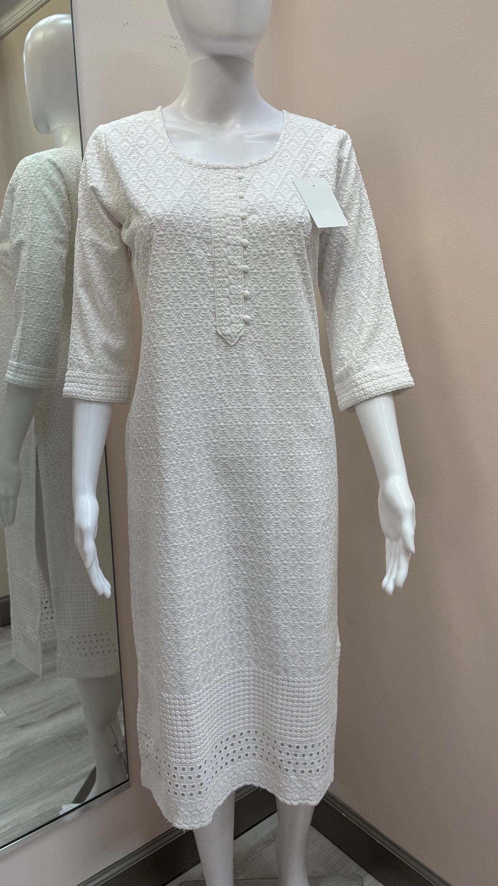 Chikankari Rayon Kurtis - Soft rayon Kurtis with sequence work image 2