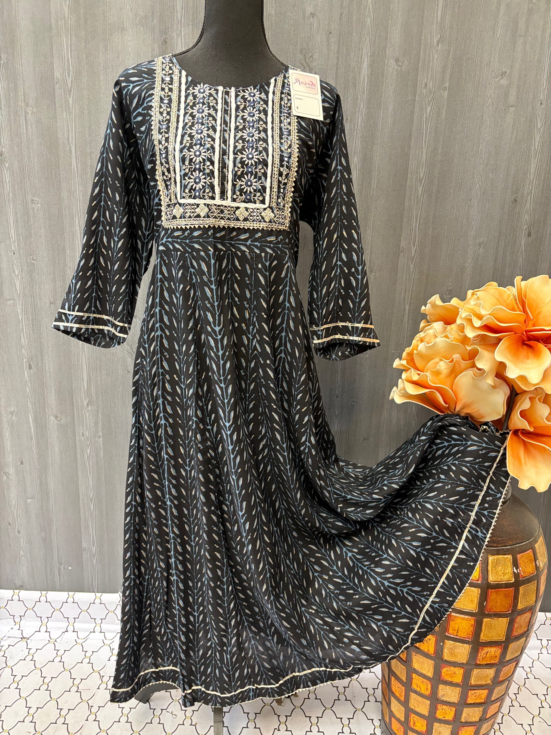 Size 50-Plus Size Kurti - Classic and Versatile Cotton Anarkali  Kurti image 0