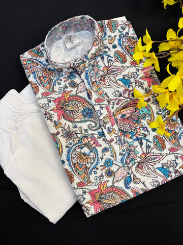 Digital Print Boys Velvet Kurta Pajama set- Size 4 to 12