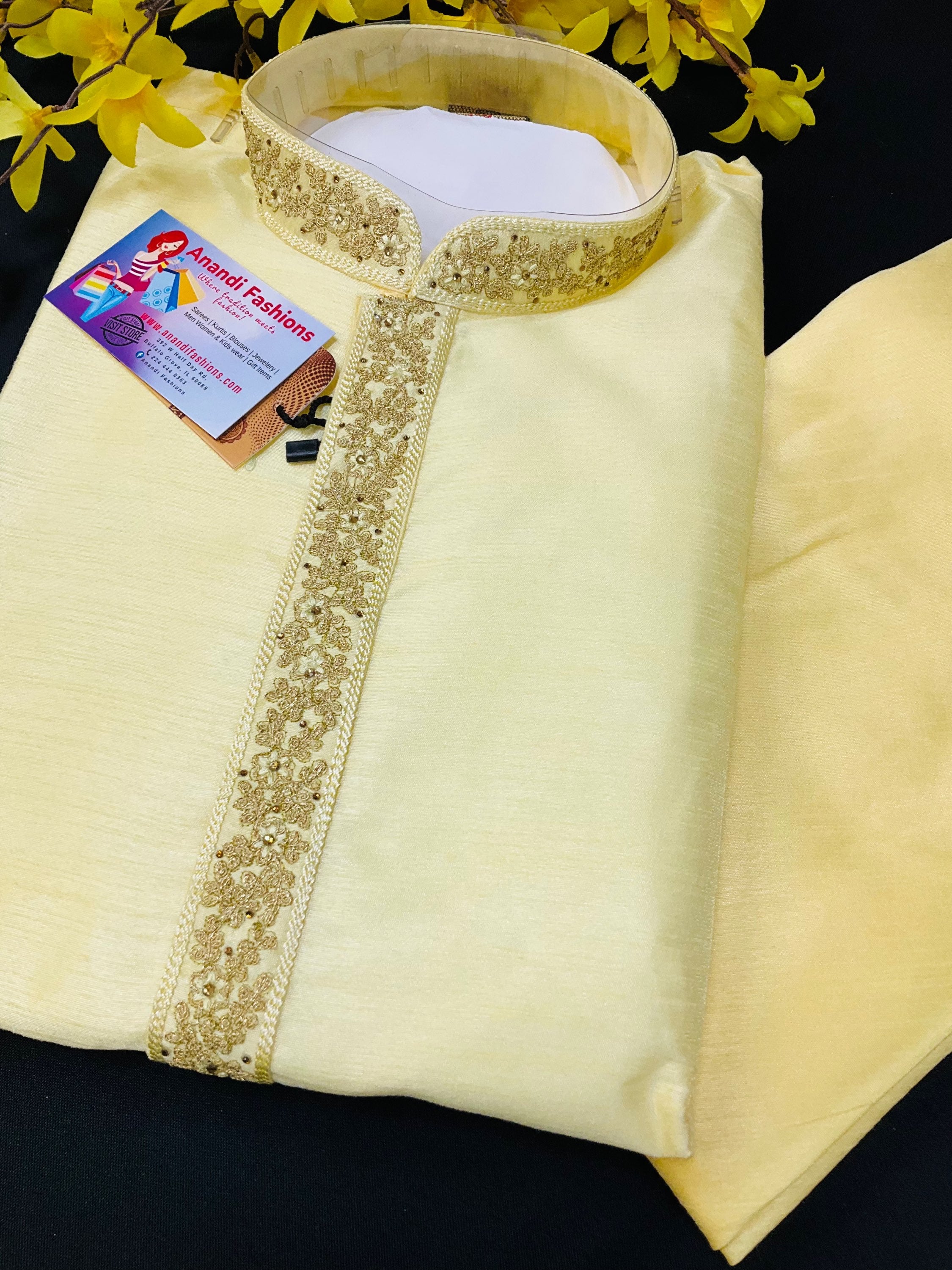 Kurta for Men - Elegant Silk Kurta Ensemble with Matching Pajamas for Men image 1