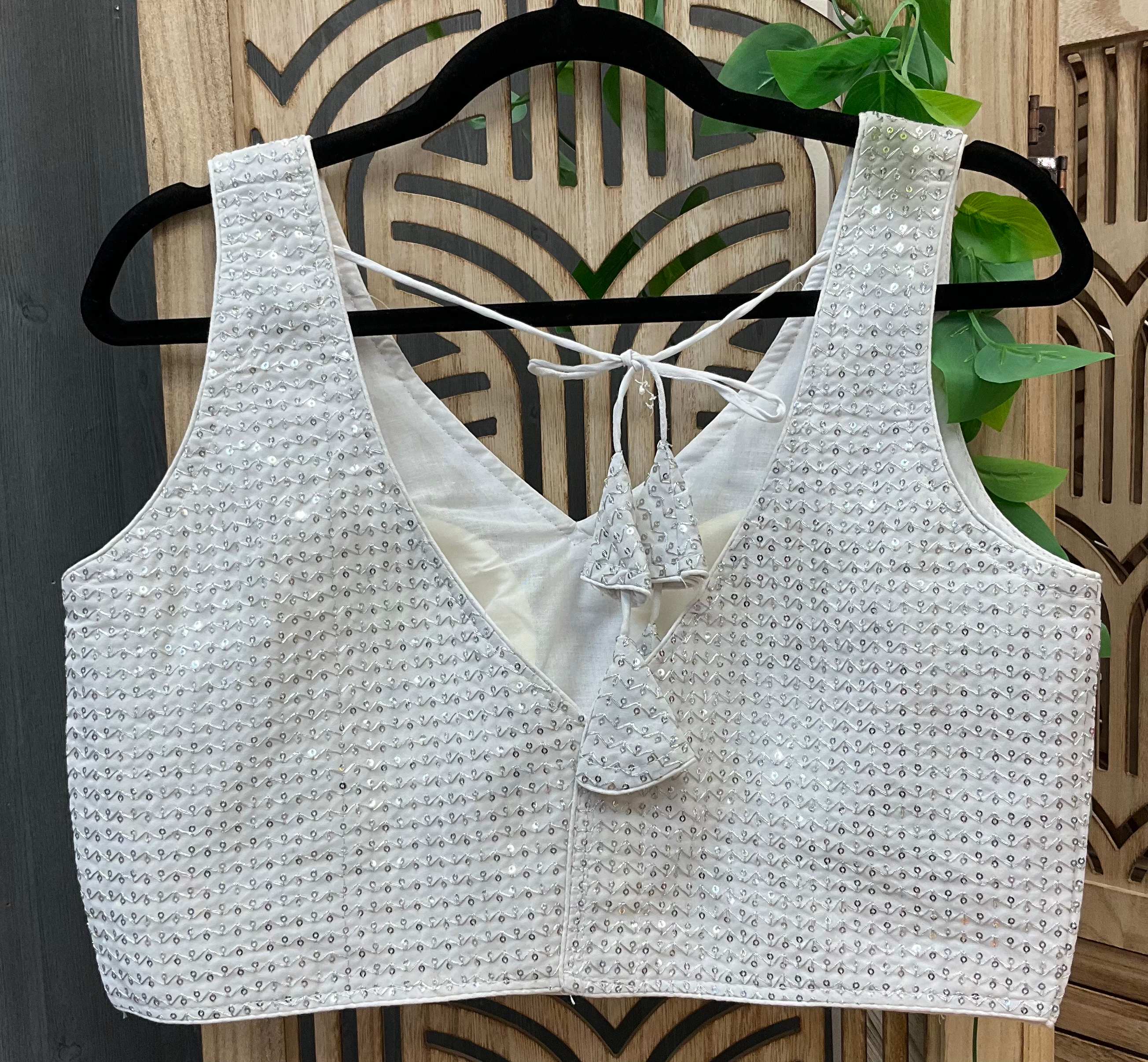 Silver Blouses with Sequence Work image 1