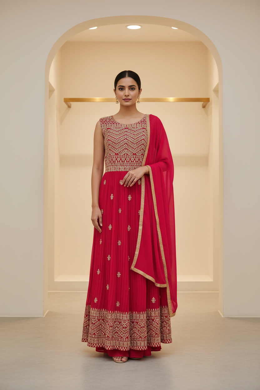 Nyra Cut Suits - Indian Party Wear Dress with Dupatta - Size 38/XS