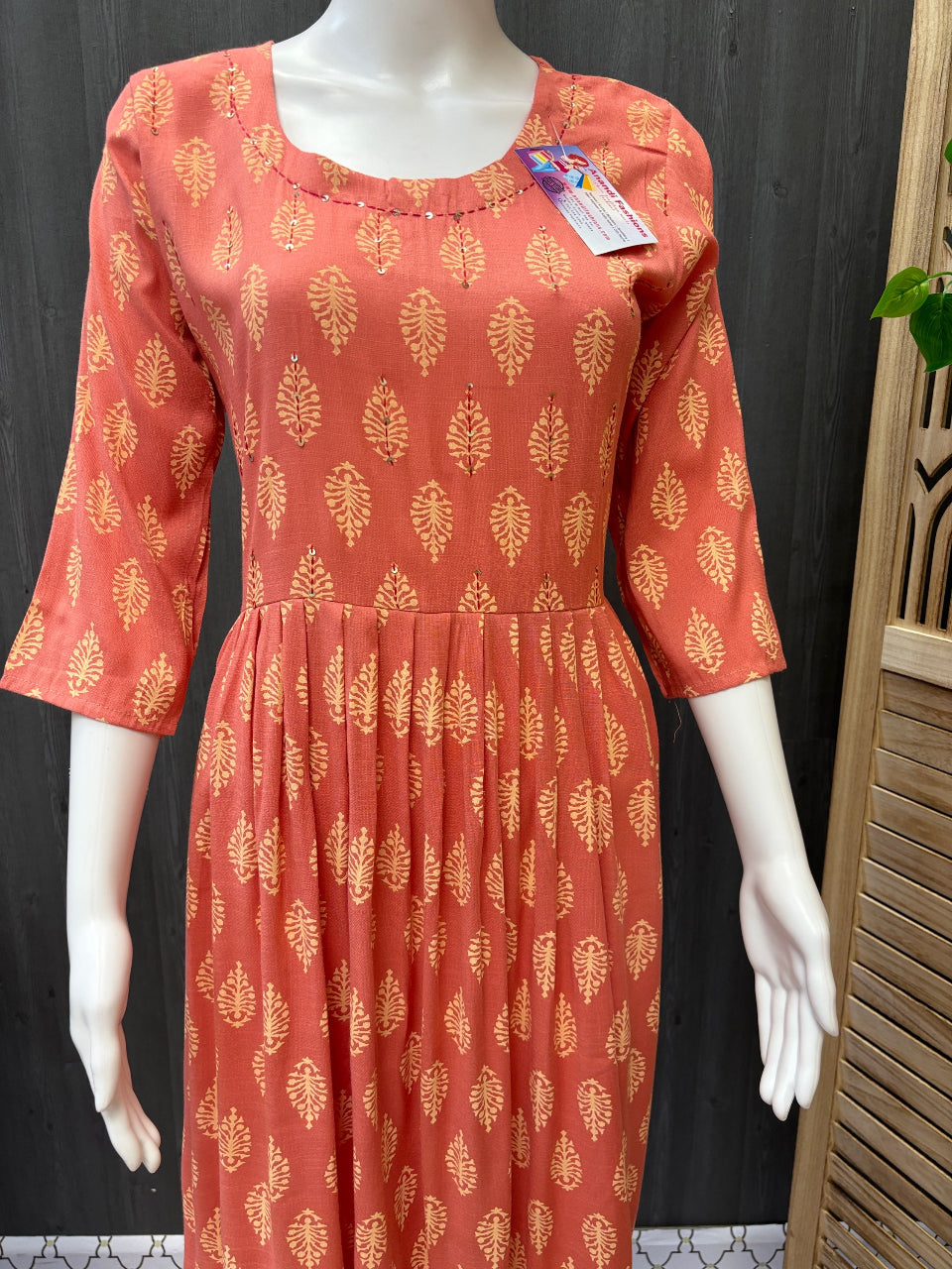 Soft cotton Gowns/Kurtis with print for summer image 4