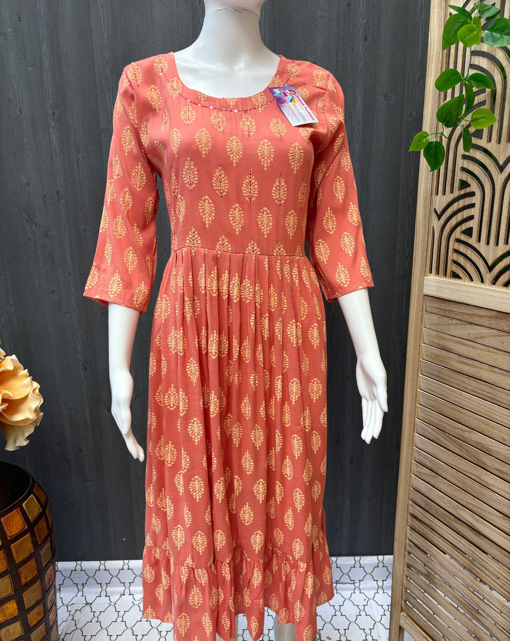 Soft cotton Gowns/Kurtis with print for summer image 3
