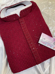 Chikankari Kurta Pajama Set - Traditional Embroidery Ethnic Wear