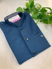 Premium Quality Blue Modi Jacket with Pockets - Ethnic Wear
