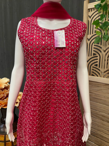Heavy Party Wear Long Dress Size 42/46 - Designer Ethnic Gown