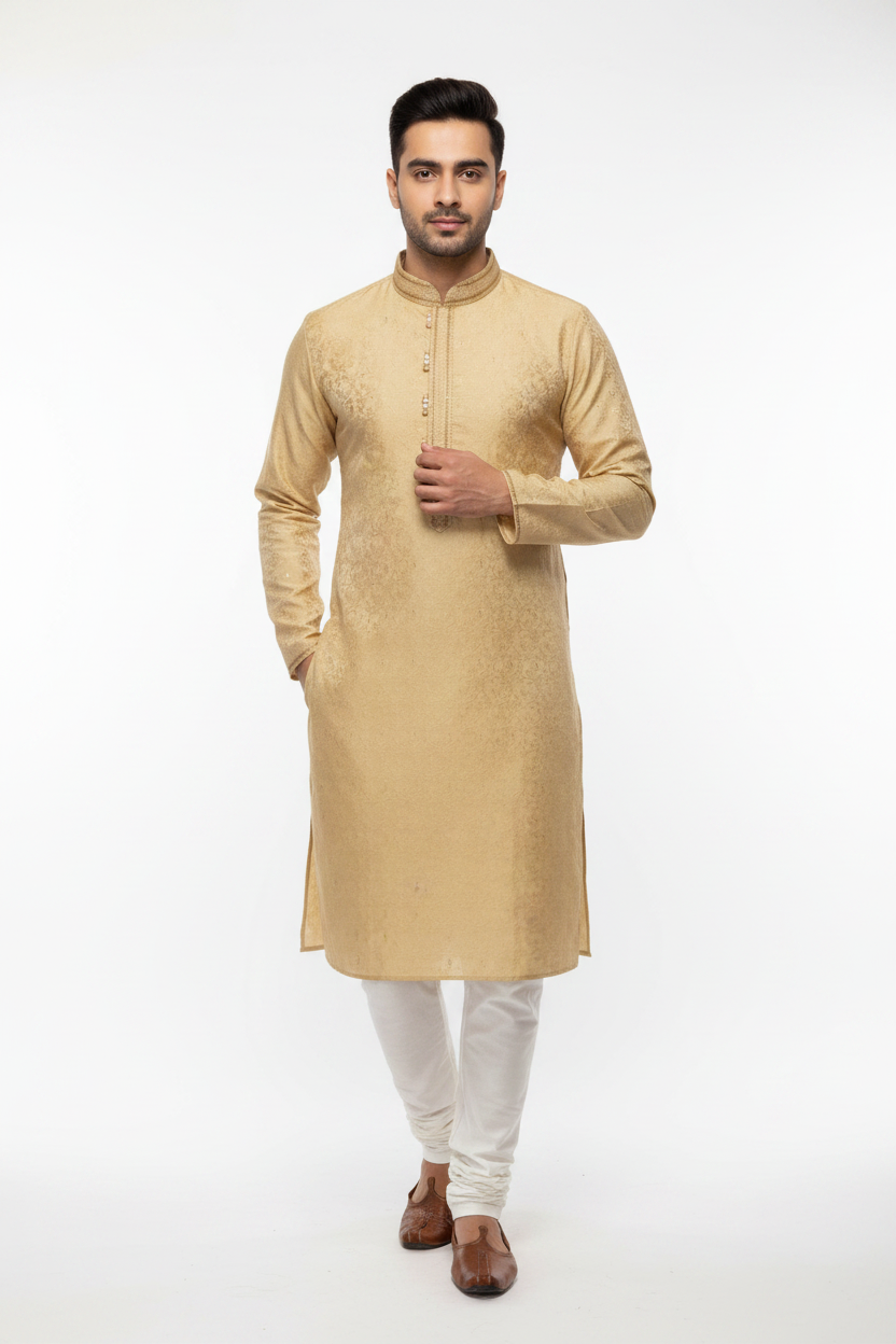 Men’s Elegant and Stylish Embroidered Kurta Set - Anandi Fashions