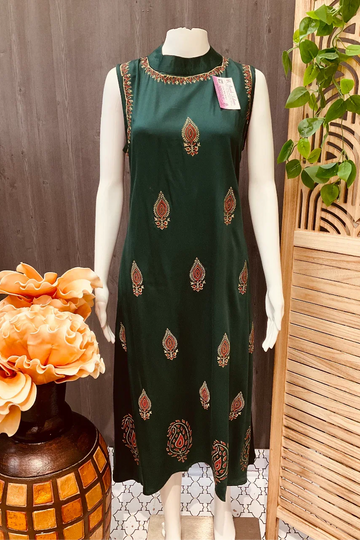 Gajji Silk Kurti with Palazzo Pants Size 44/46 - Elegant Ethnic Set